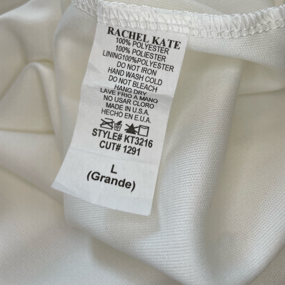 Rachel Kate- White sheer strapless blouse with long sleeves attached. large. - Picture 5 of 5